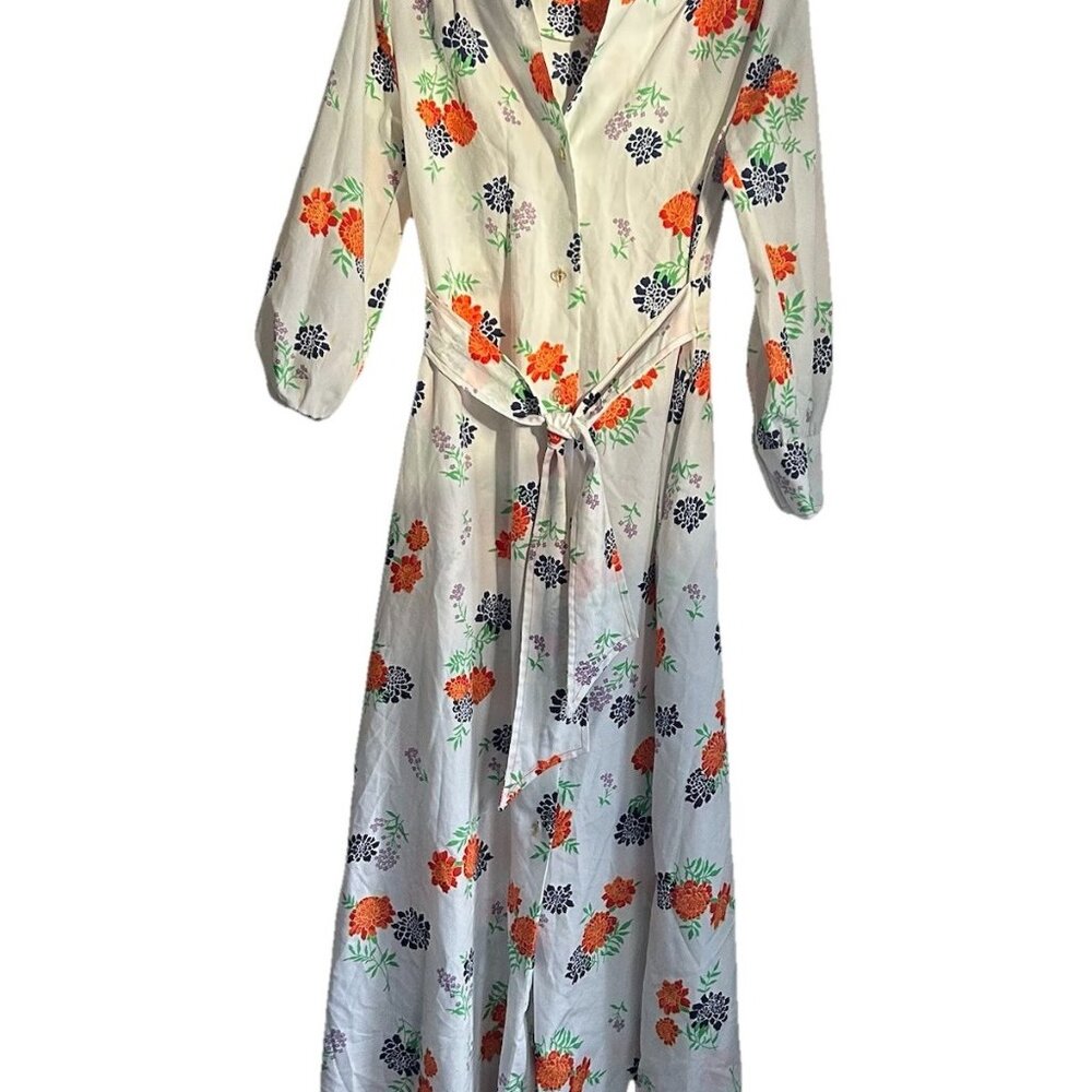 Vintage Christian Dior Maxi Dress Hostess Lounge Women Floral Chic Brunch Fairy